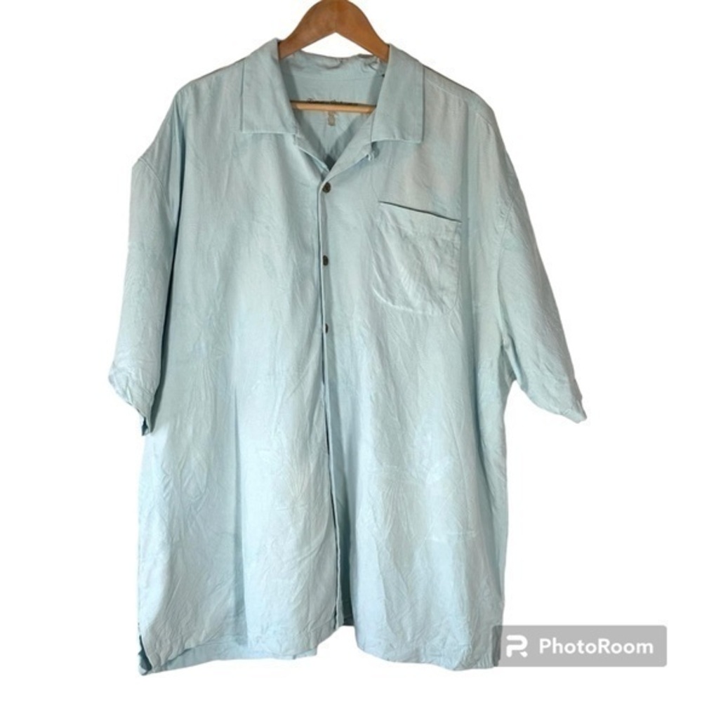 TOMMY BAHAMA Mens Heavyweight Silk Button Up Short Sleeve Shirt XXL